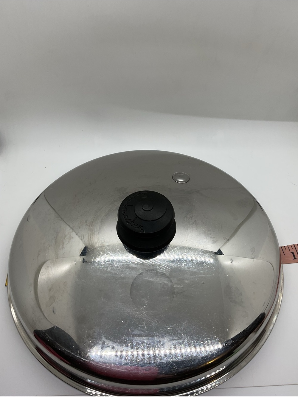 Saladmaster Stainless Steel Frying Pan Lid with Black Knob and Vapo Seal Vent